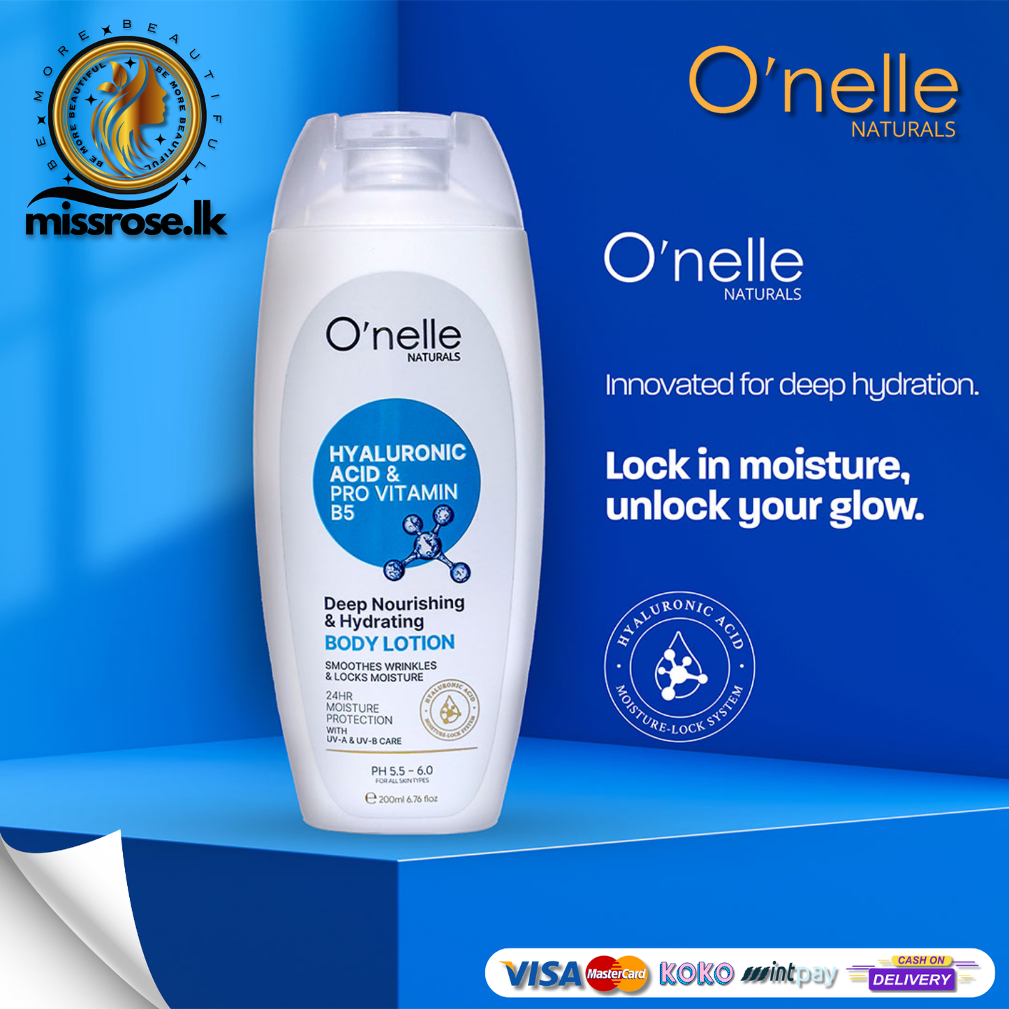 Onelle Hyaluronic Acid & Pro Vitamin B5 Body Lotion 200ml
