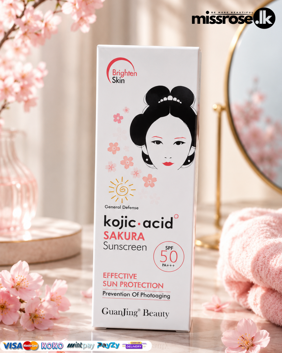 Kojic Acid Sakura Sunscreen SPF 50 PA+++