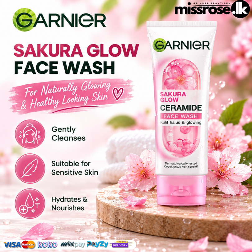 Garnier Sakura Glow Hyaluron Face Wash 100ml (Indonesia)