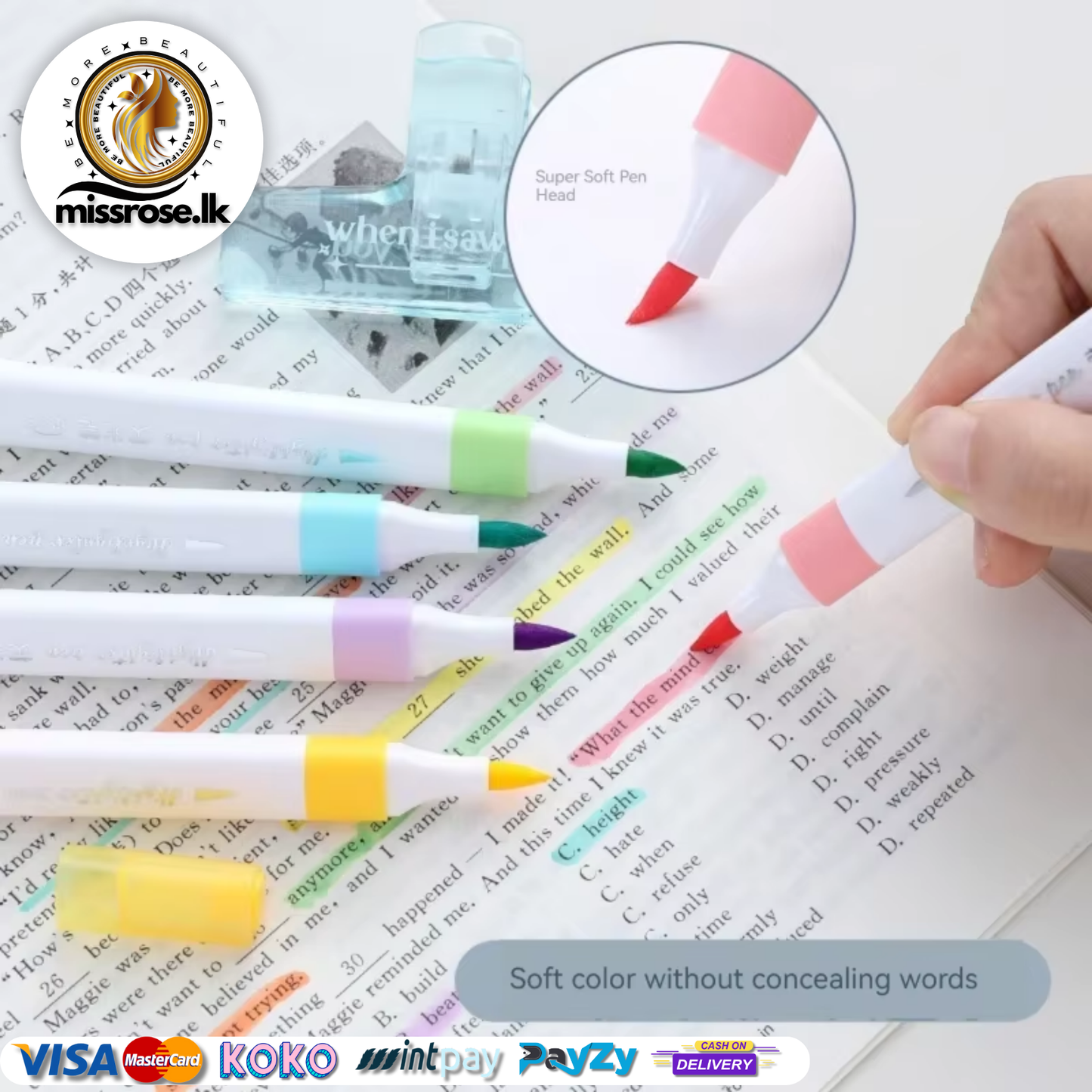 Pastel Kawaii Highlighter Pen Set – 6 Colors