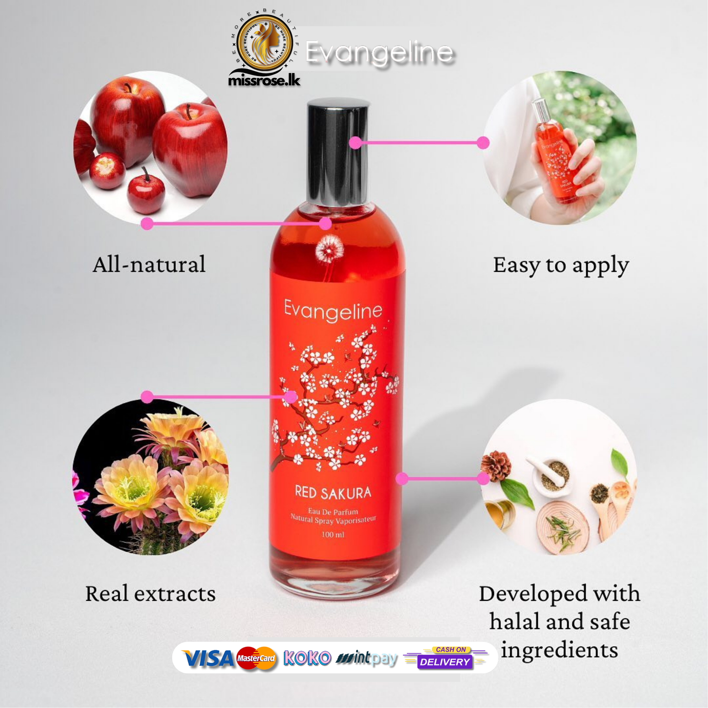 Evangeline Red Sakura perfume 100ml