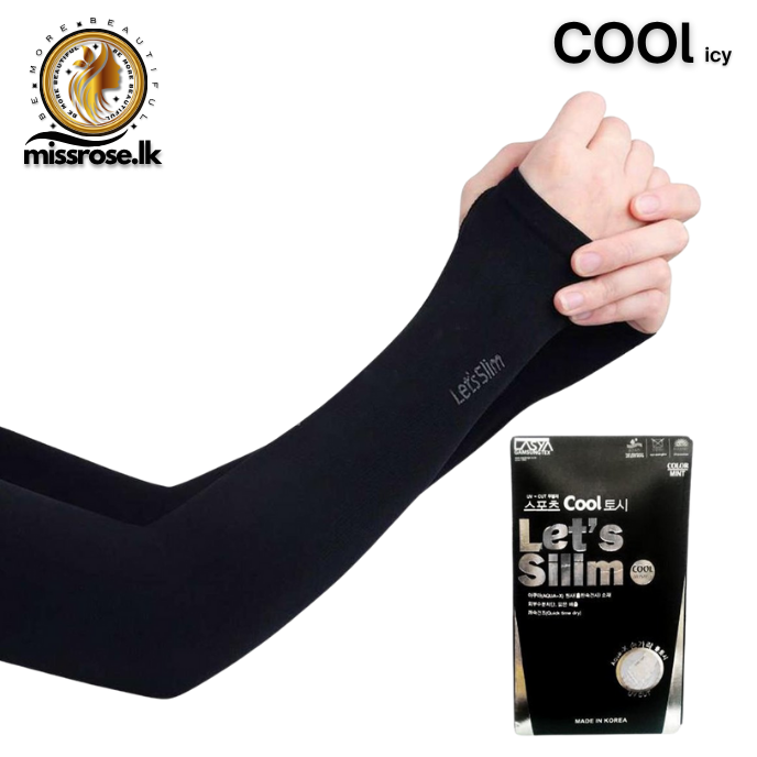 Black Cotton Arm Sleeve Lets Slim With Thumb Hole, Universal