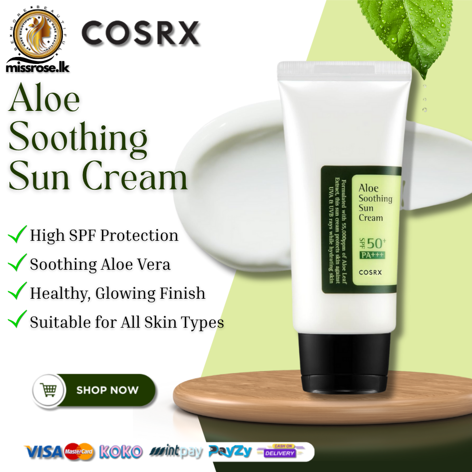 aloe vera cosrx sunscreen COSRX Aloe Soothing Sun Cream SPF50+ PA+++ (50ml)