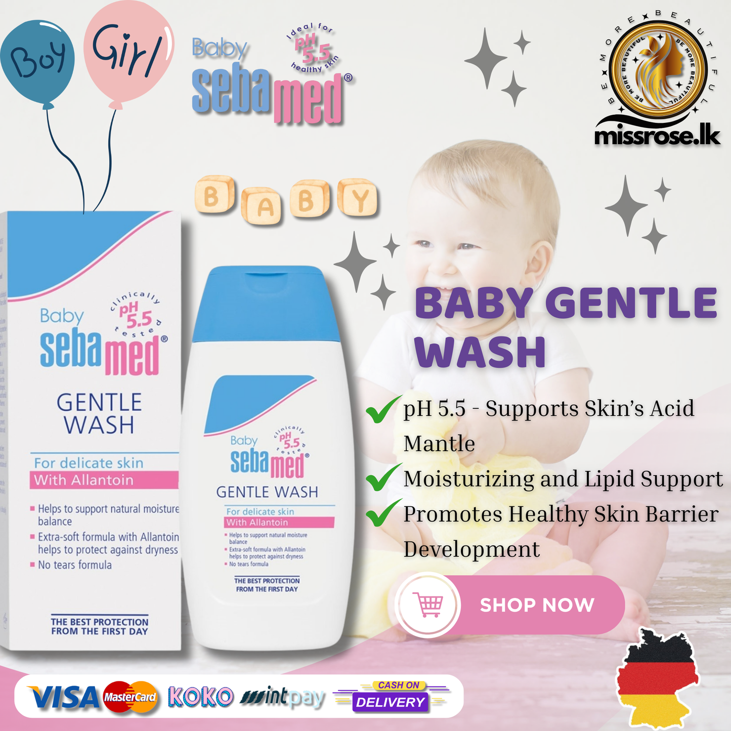 Baby Sebamed Gentle Body Wash 200ml
