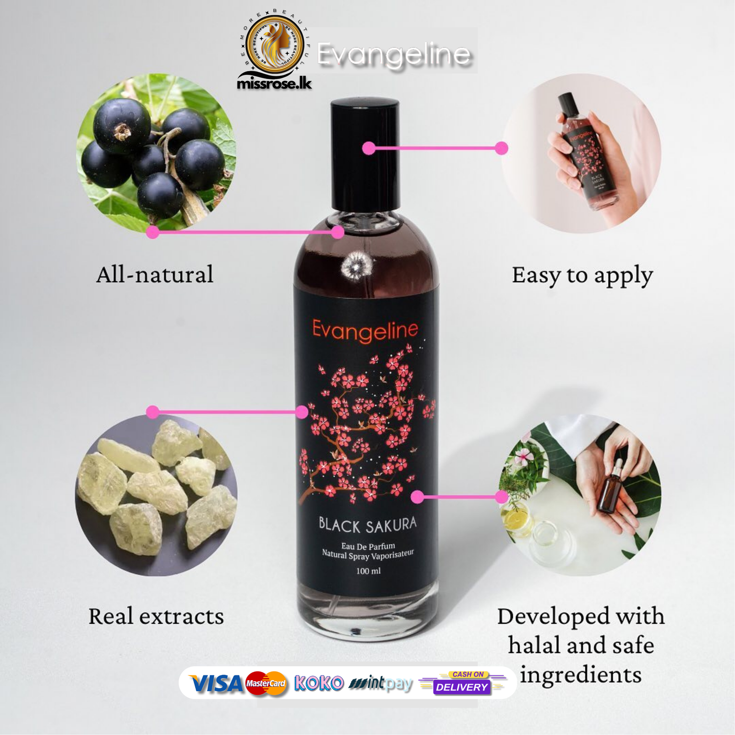 Evangeline Black Sakura perfume 100ml