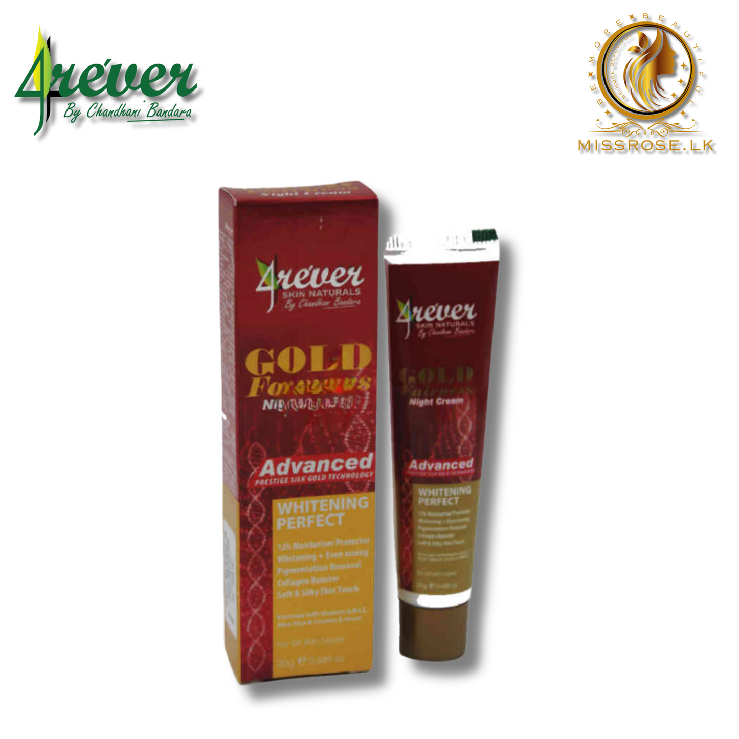 4ever Gold Fairness Night Cream 20g - Missrose.lk