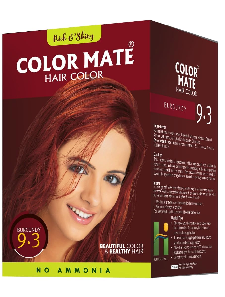 COLOR MATE No Ammonia Hair Burgundy Color 200G (9.3)