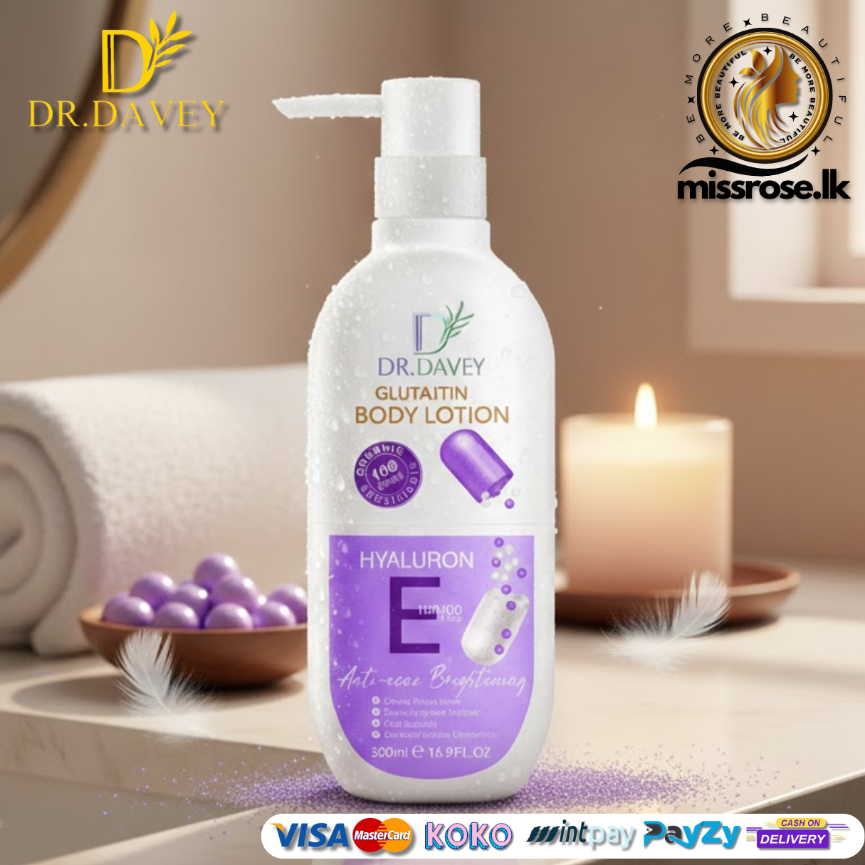 Dr Davey Glutathione Body Lotion Vitamin E | Missrose.lk Dr Davey Glutathione Body Lotion Vitamin E | Missrose.lk