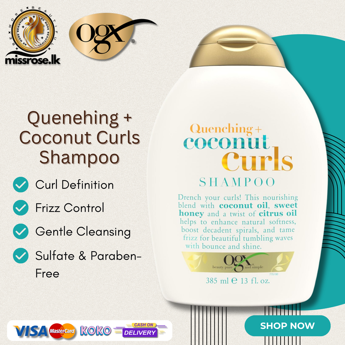 OGX Quenching + Coconut, Curl-Defining Shampoo