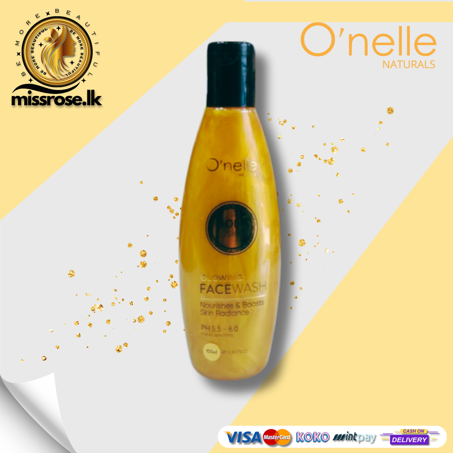 O'NELLE NATURALS GOLD FUSION GLOWING FACE WASH - 100ml