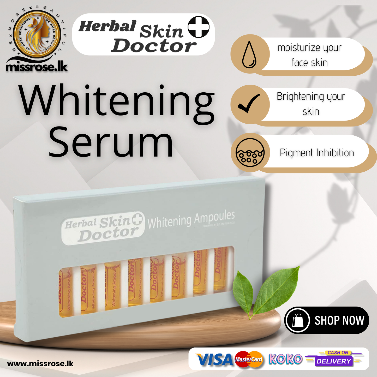 Skin Doctor Whitening Ampoules, 10 Pcs - 3ml