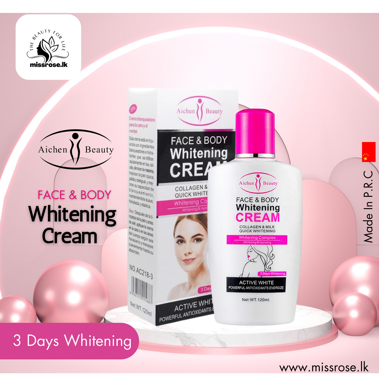Aichun Beauty Face And Body Whitening Cream - Missrose.lk