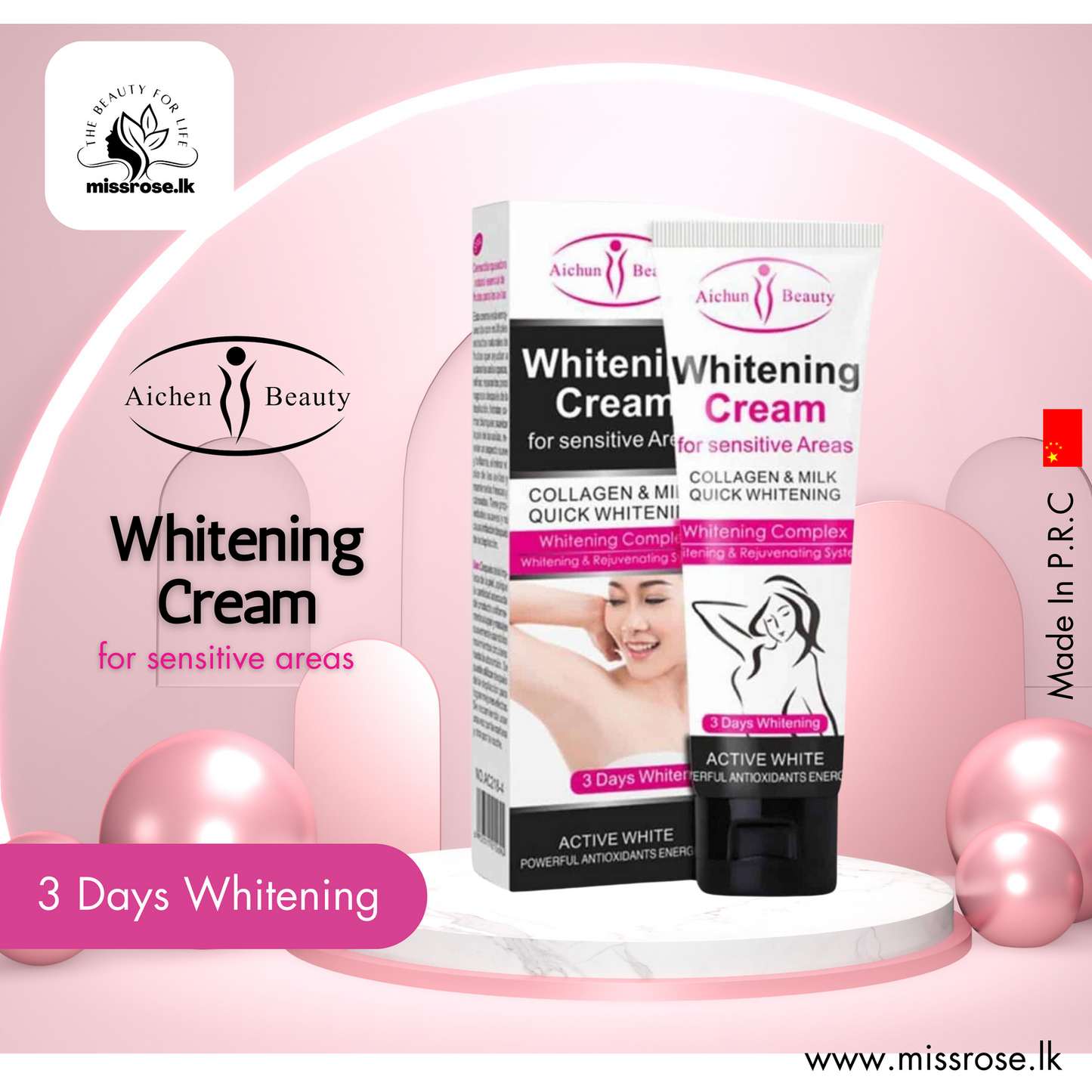 Aichun Beauty Whitening Cream for Sensitive Areas - Missrose.lk