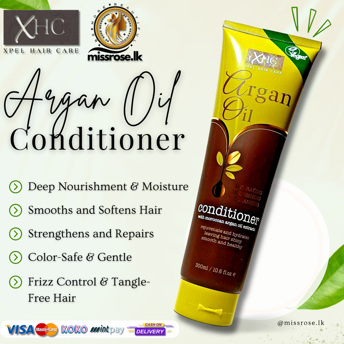 Argan Oil Conditioner 300ml - Missrose.lk