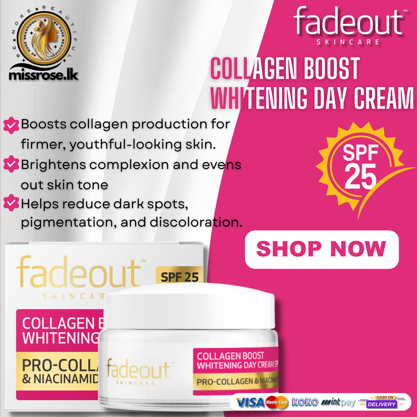 FadeOut Collagen Boost Whitening Day Cream 75ml