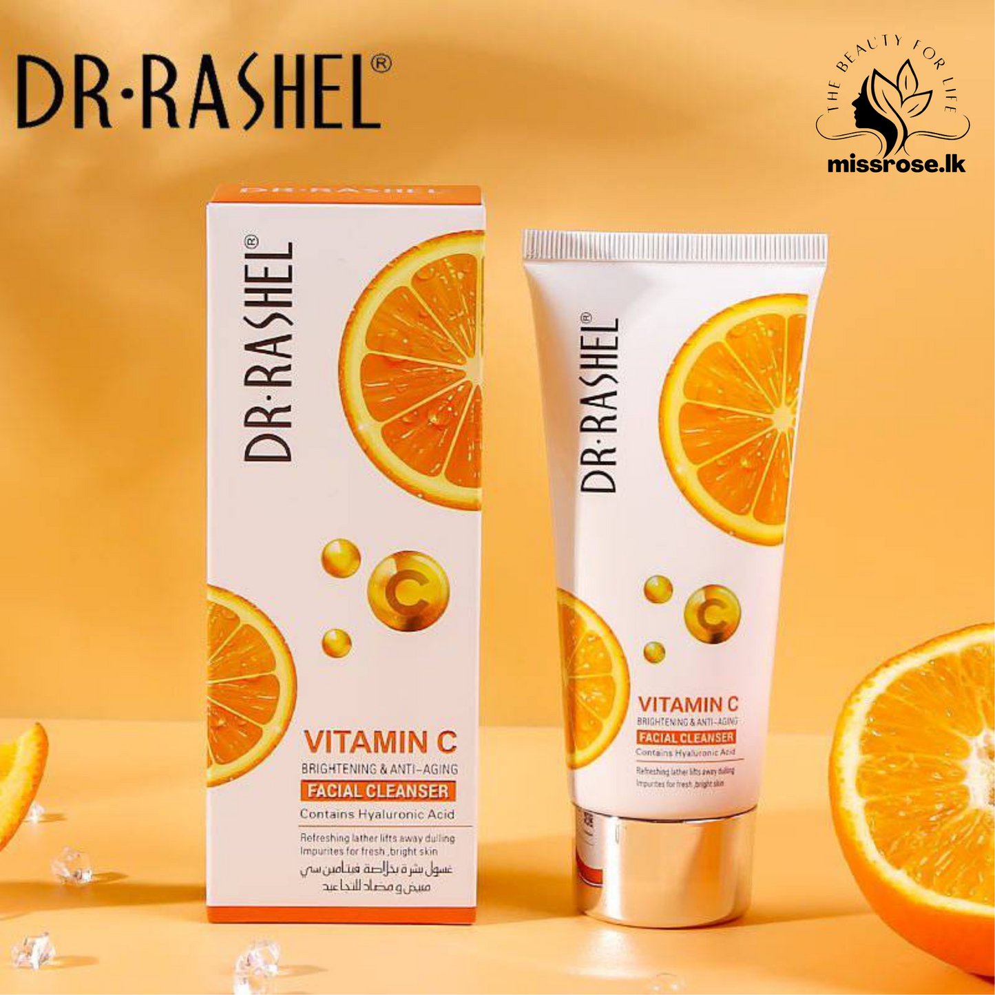 Dr.Rashel Vitamin C Brightening Facial Cleanser With Hyaluronic Acid - 80ml - Missrose.lk
