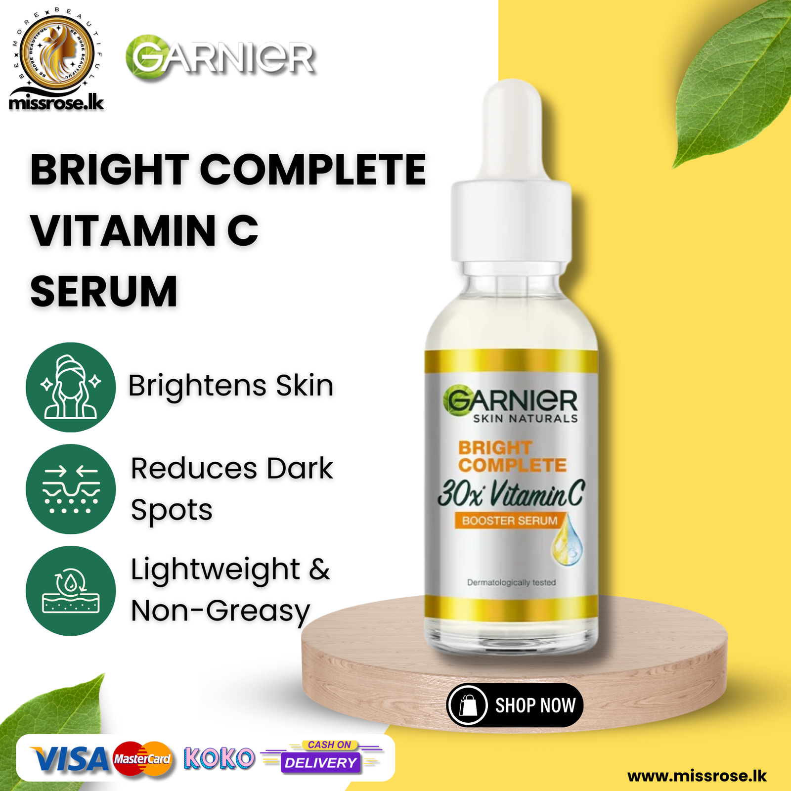 Garnier Light Complete Vitamin C Booster Serum - Missrose.lk