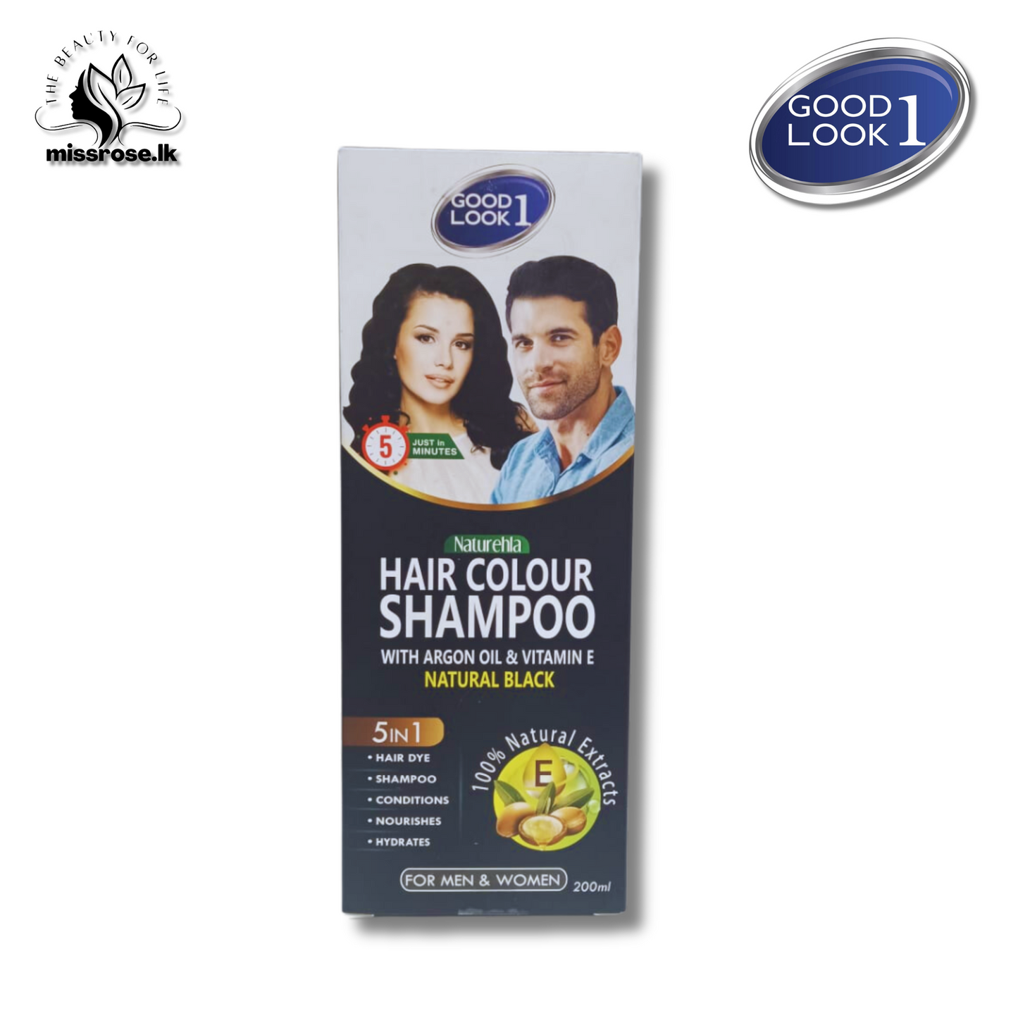 Good Look Hair Color Shampoo Natural Black - Missrose.lk