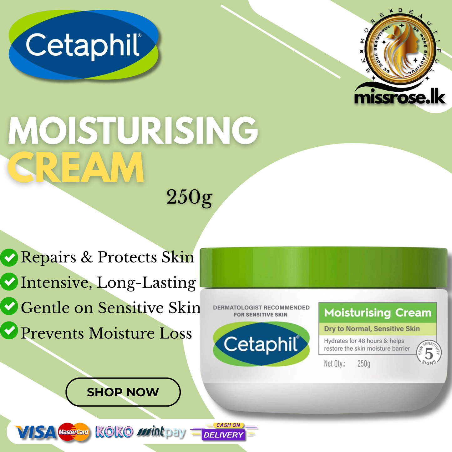 Cetaphil Moisturizing Cream – Intensive Hydration 250g