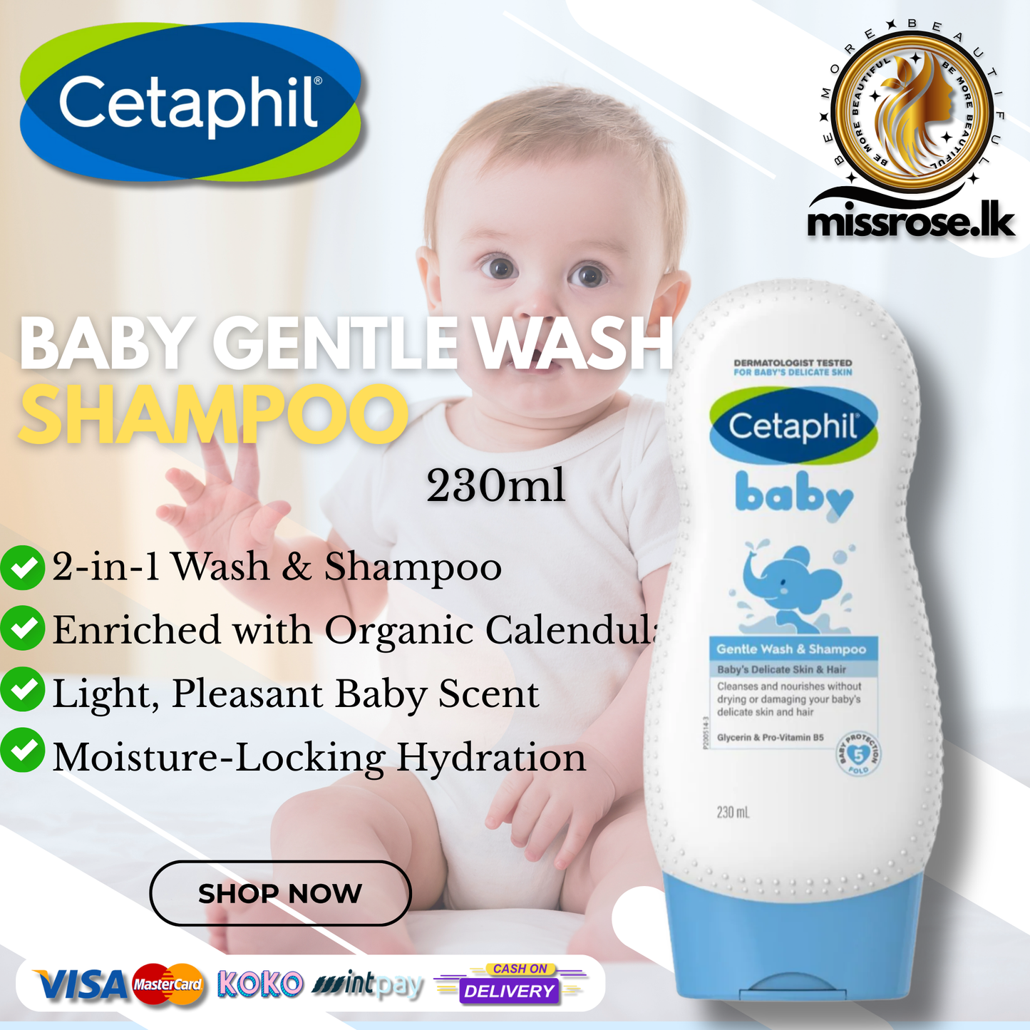 Cetaphil Baby Gentle Wash Shampoo – 230ml