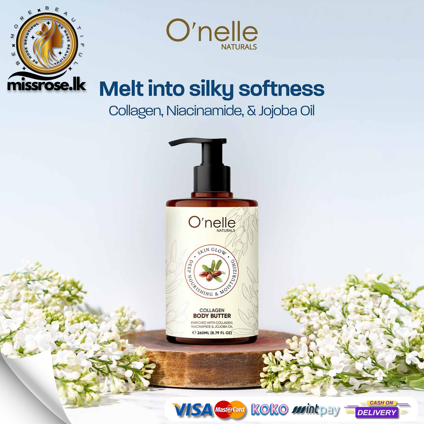 Onelle Collagen Body Butter with Niacinamide and Jojoba Oil 260ml