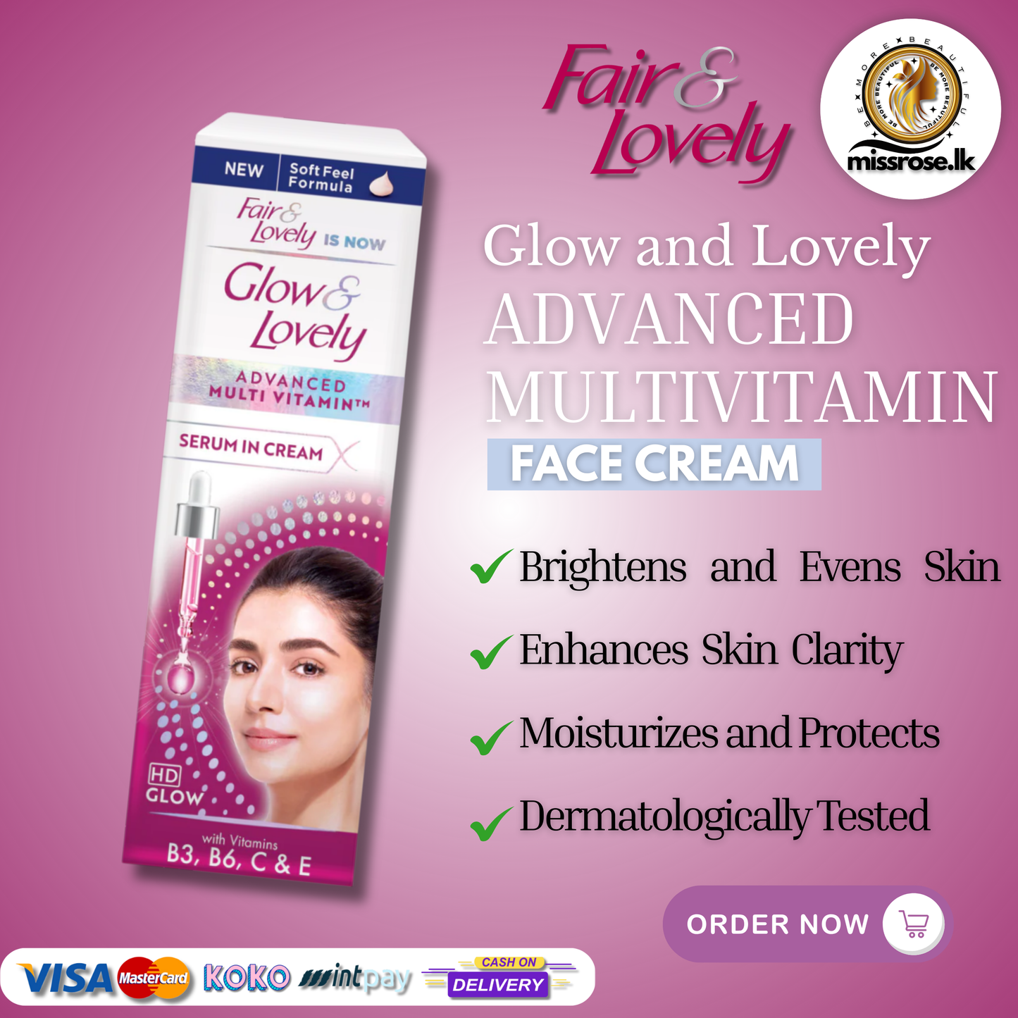 The Glow & Lovely Advanced Multivitamin Face Cream (15g)