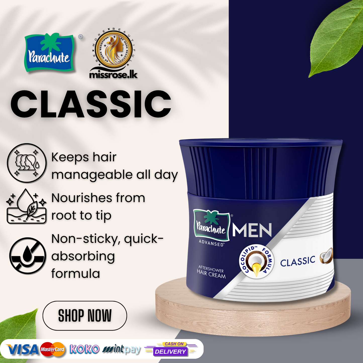 Parachute Advansed Men Hair Cream, Classic 100g