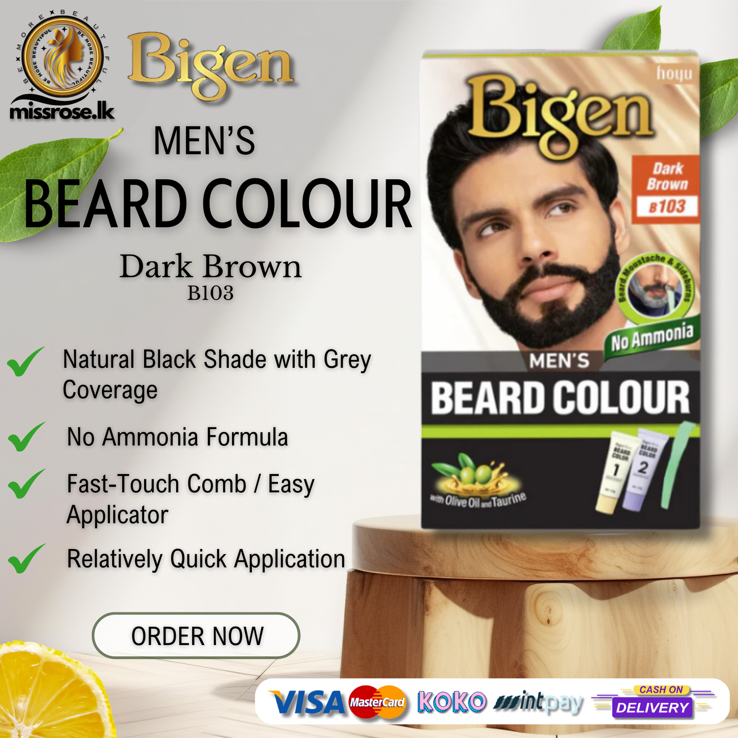 Bigen Men’s Beard Colour - B103 - Dark Brown