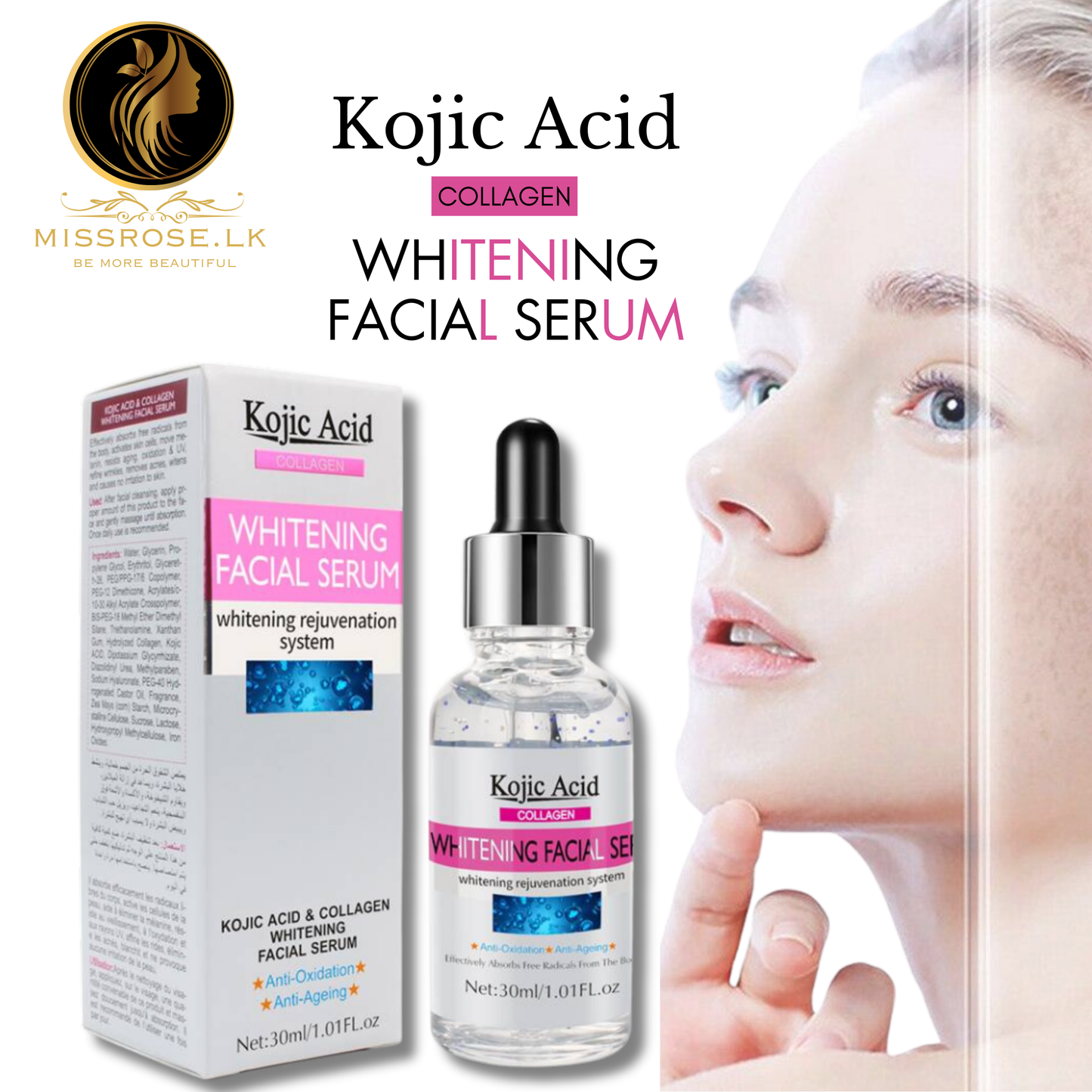 Kojic Acid Collagen Whitening Facial Serum (30ml)