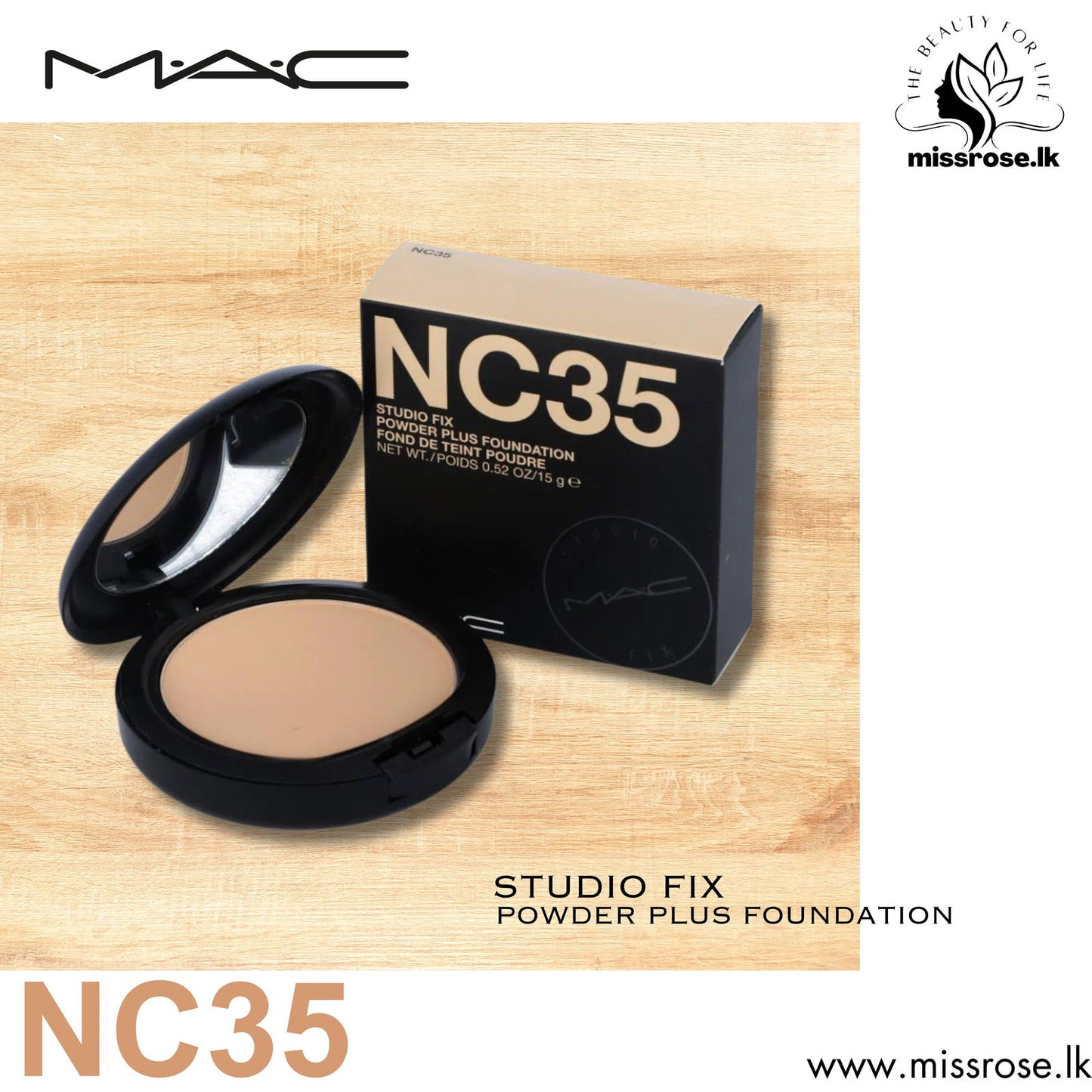 MAC Studio Fix Powder Plus Foundation NC35 - Missrose.lk