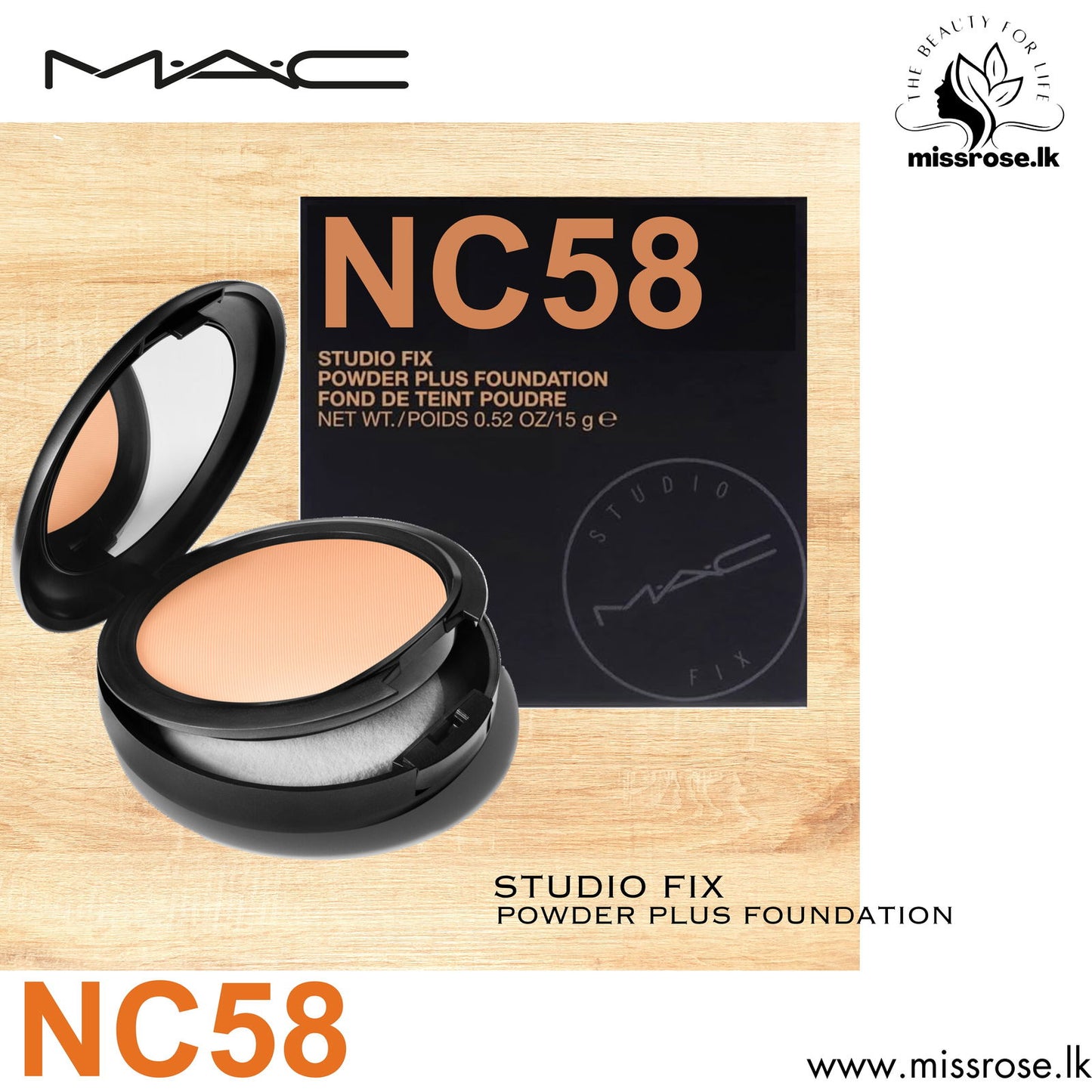 MAC Studio Fix Powder Plus Foundation NC58 - Missrose.lk