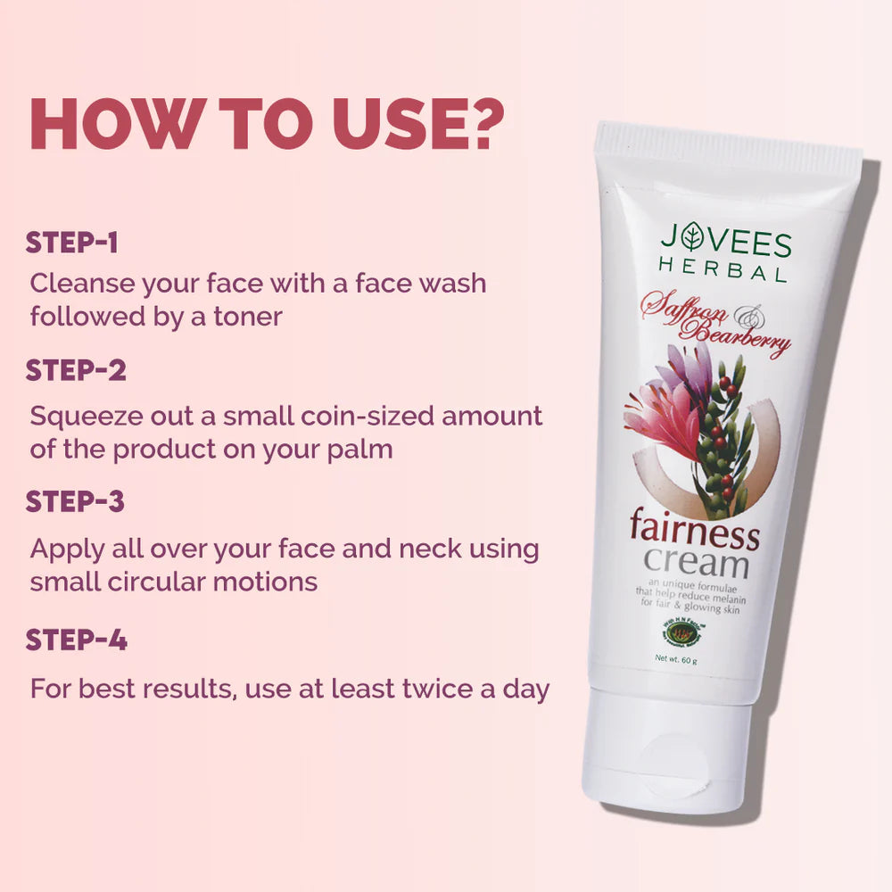 Jovees Saffron & Bearberry Fairness Face Cream | Reduces Pigmentation