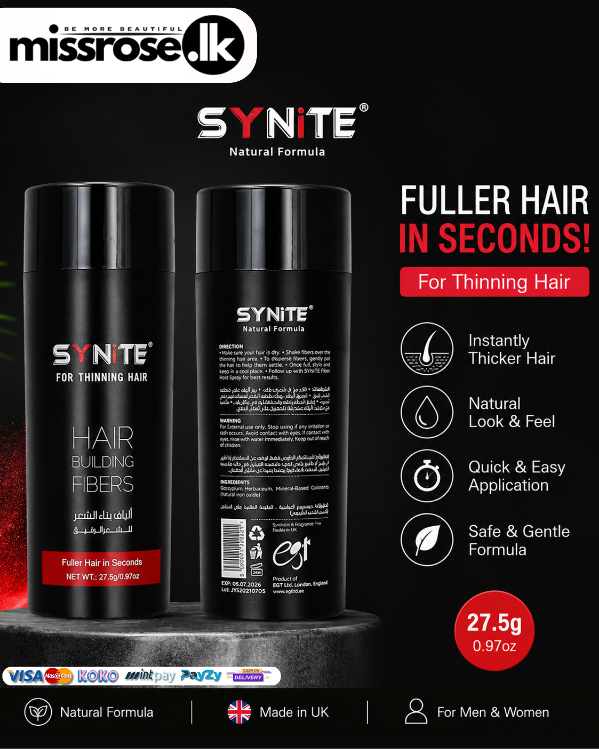 SYNITE Hair Building Fibers