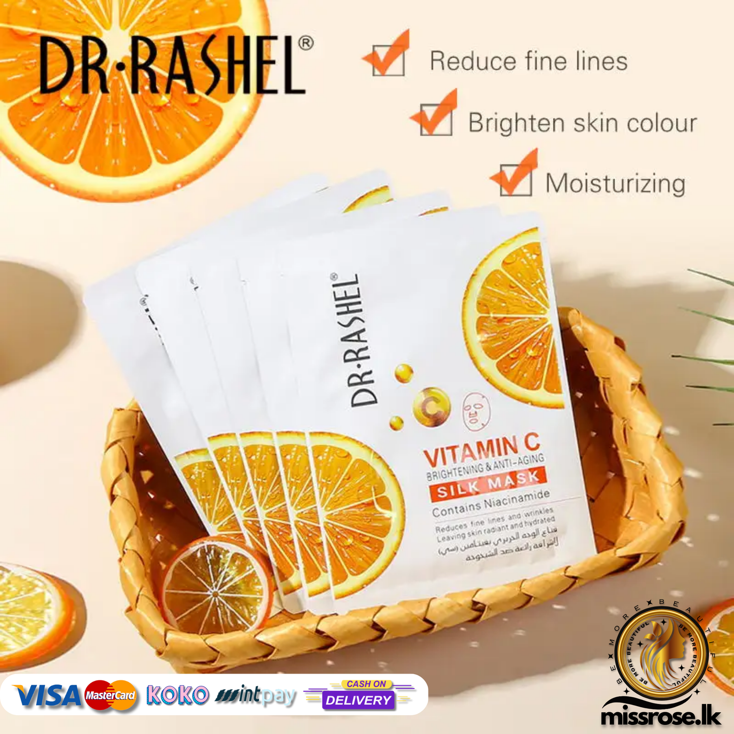 Dr.Rashel Vitamin C Brightening & Anti-Aging Silk Mask - 5-Mask