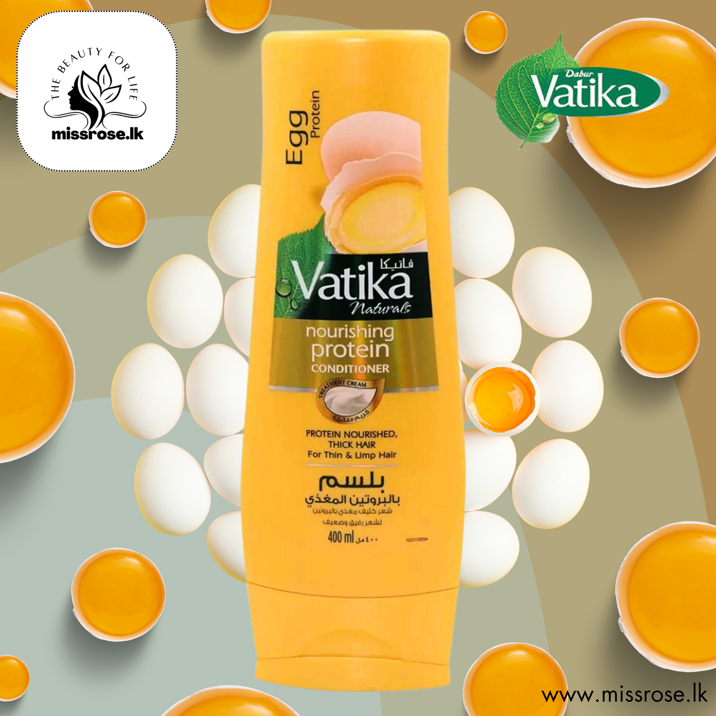 Vatika Egg Protein Conditioner -400ml - Missrose.lk