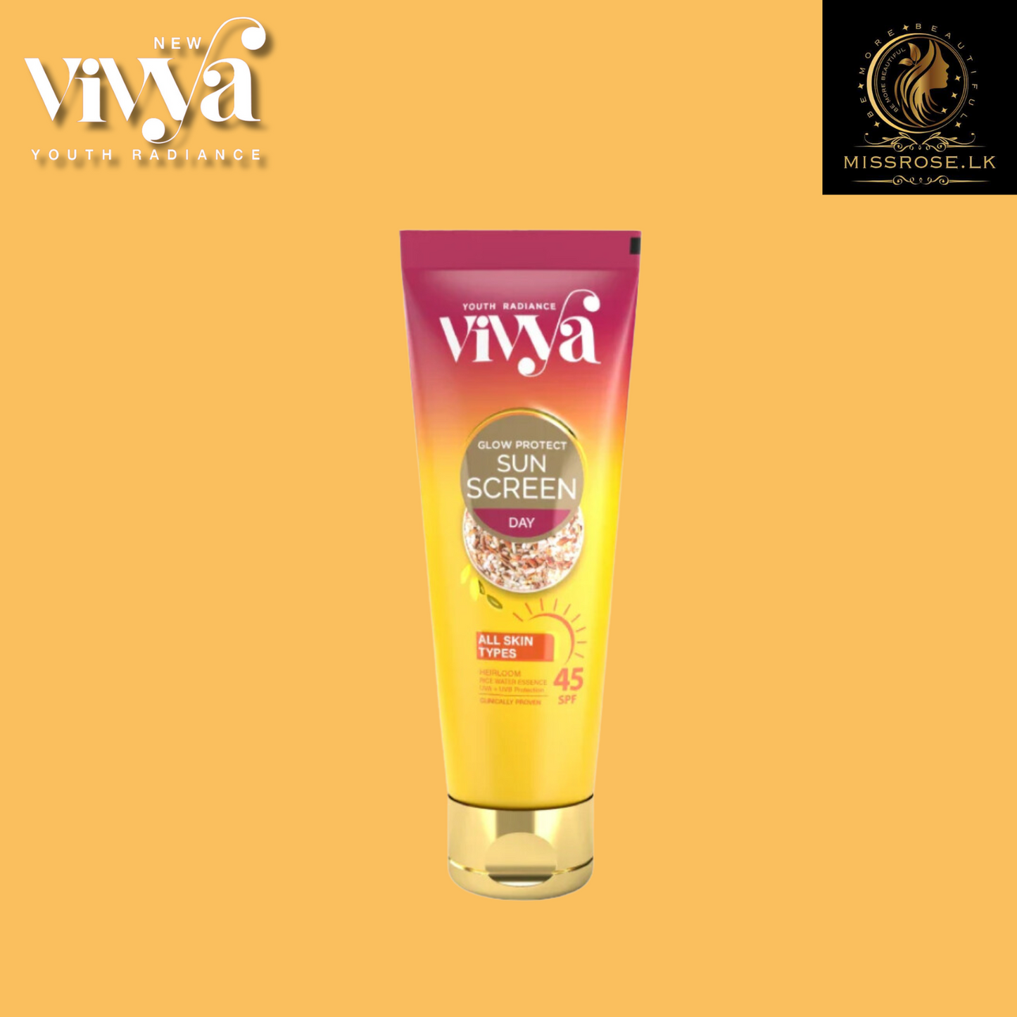 Vivya SPF45 Sun Screen 50ml - Missrose.lk