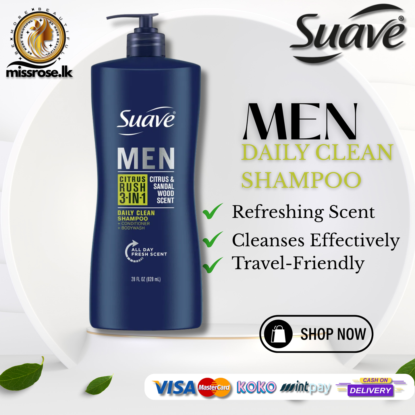 Suave Men Citrus Rush 3-in-1 828ml