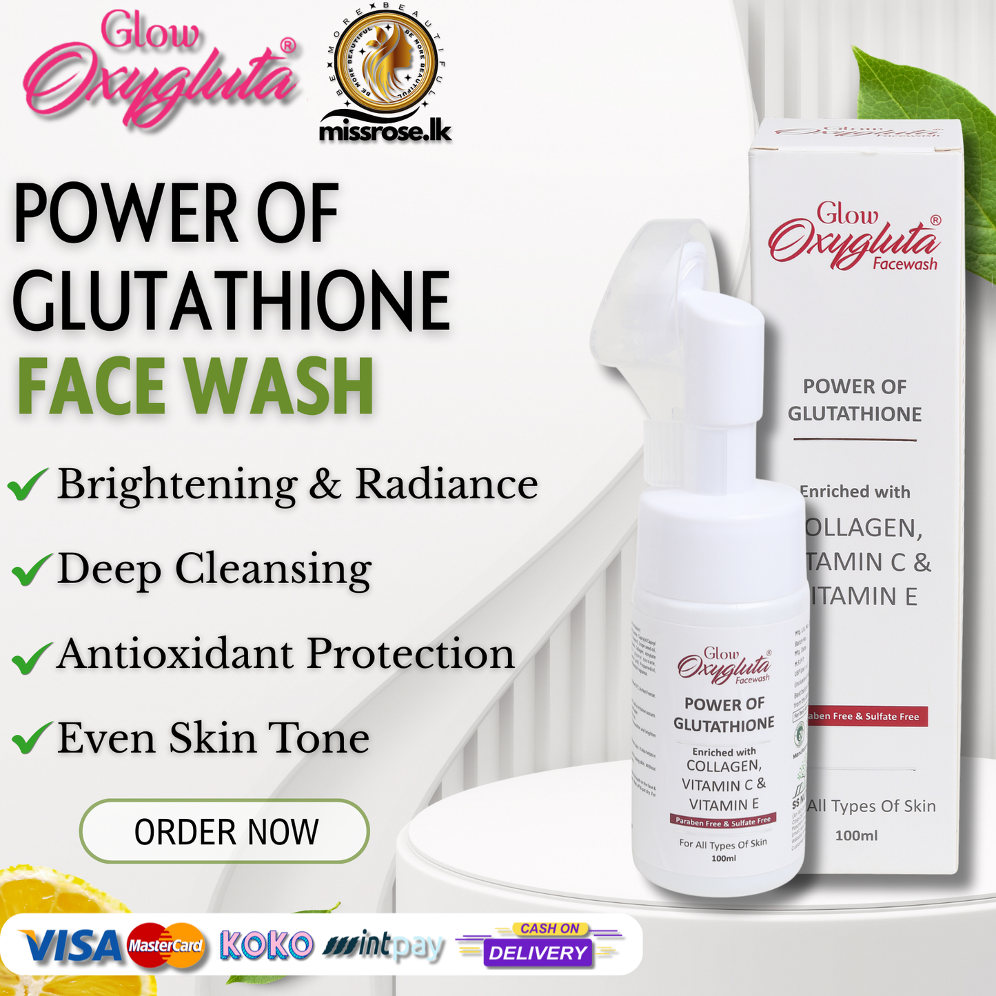 Glow Oxygluta Power Of Glutathione Face Wash 100ml