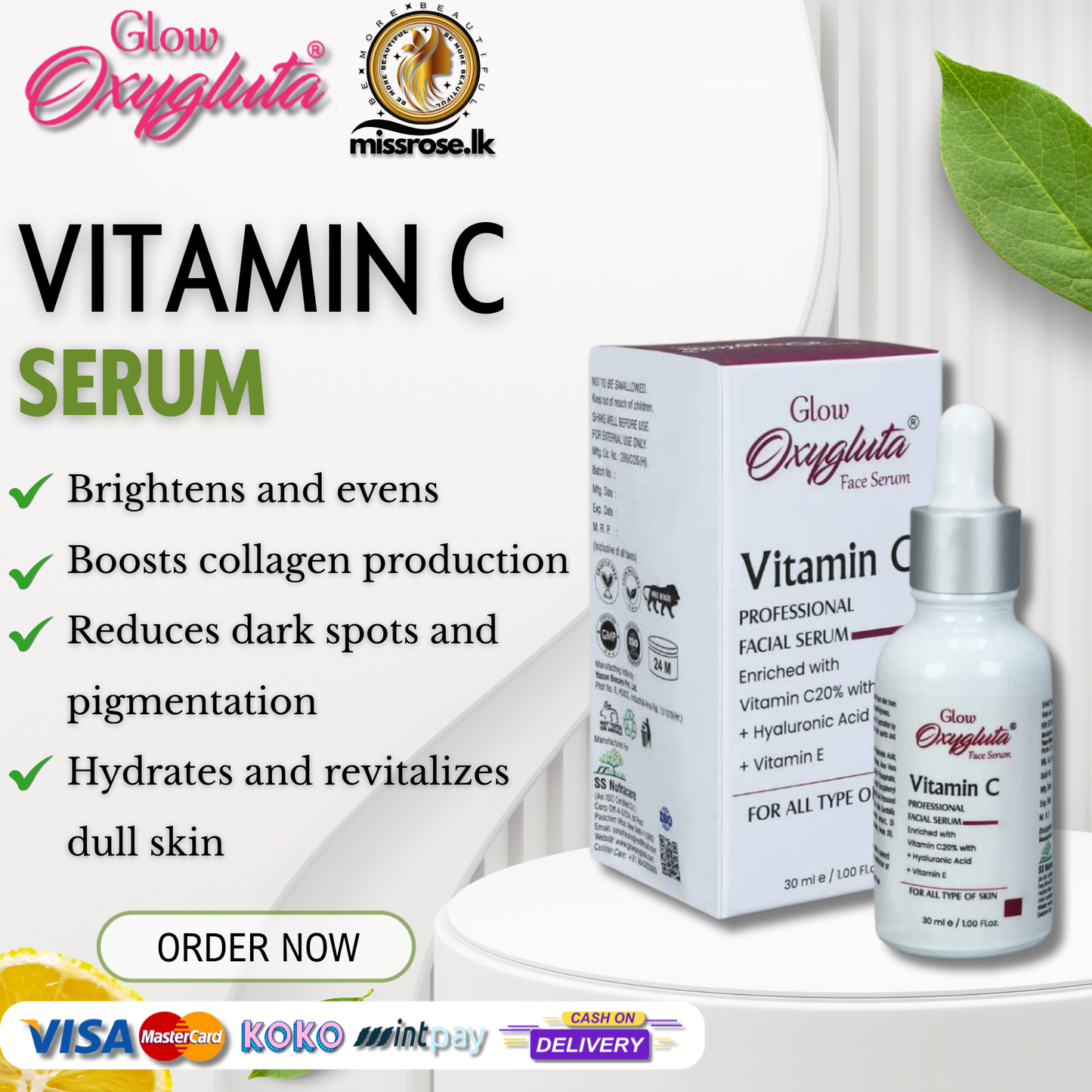Glow Oxygluta Vitamin C Serum 30ml