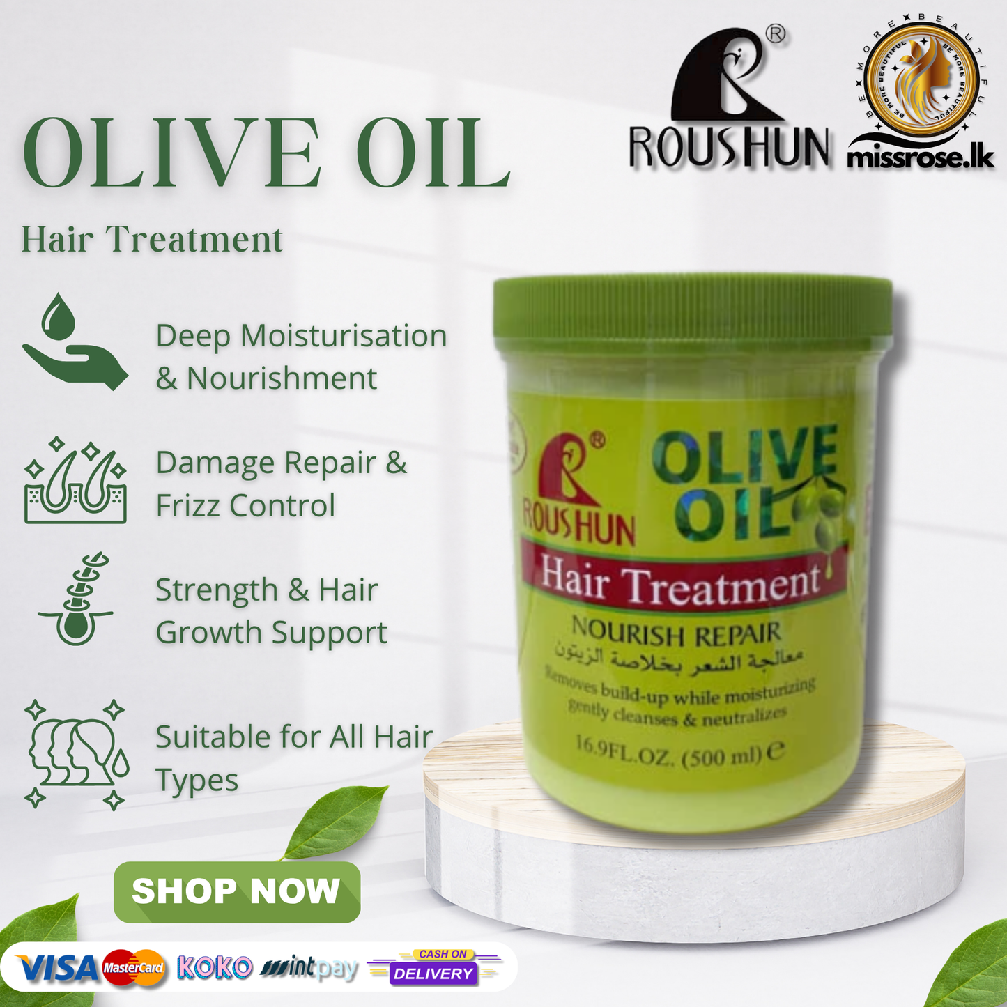 Roushun Olive Oil Hair Treatment 500ml