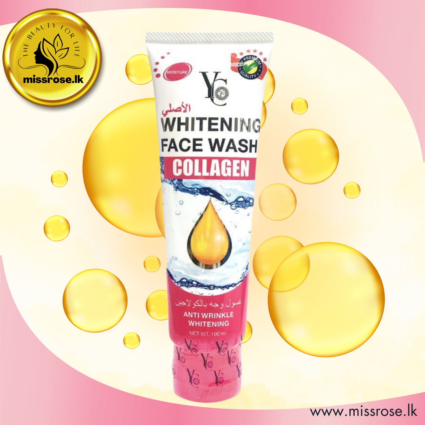 YC Whitening Collagen Anti Wrinkle Face Wash 100ml - Missrose.lk