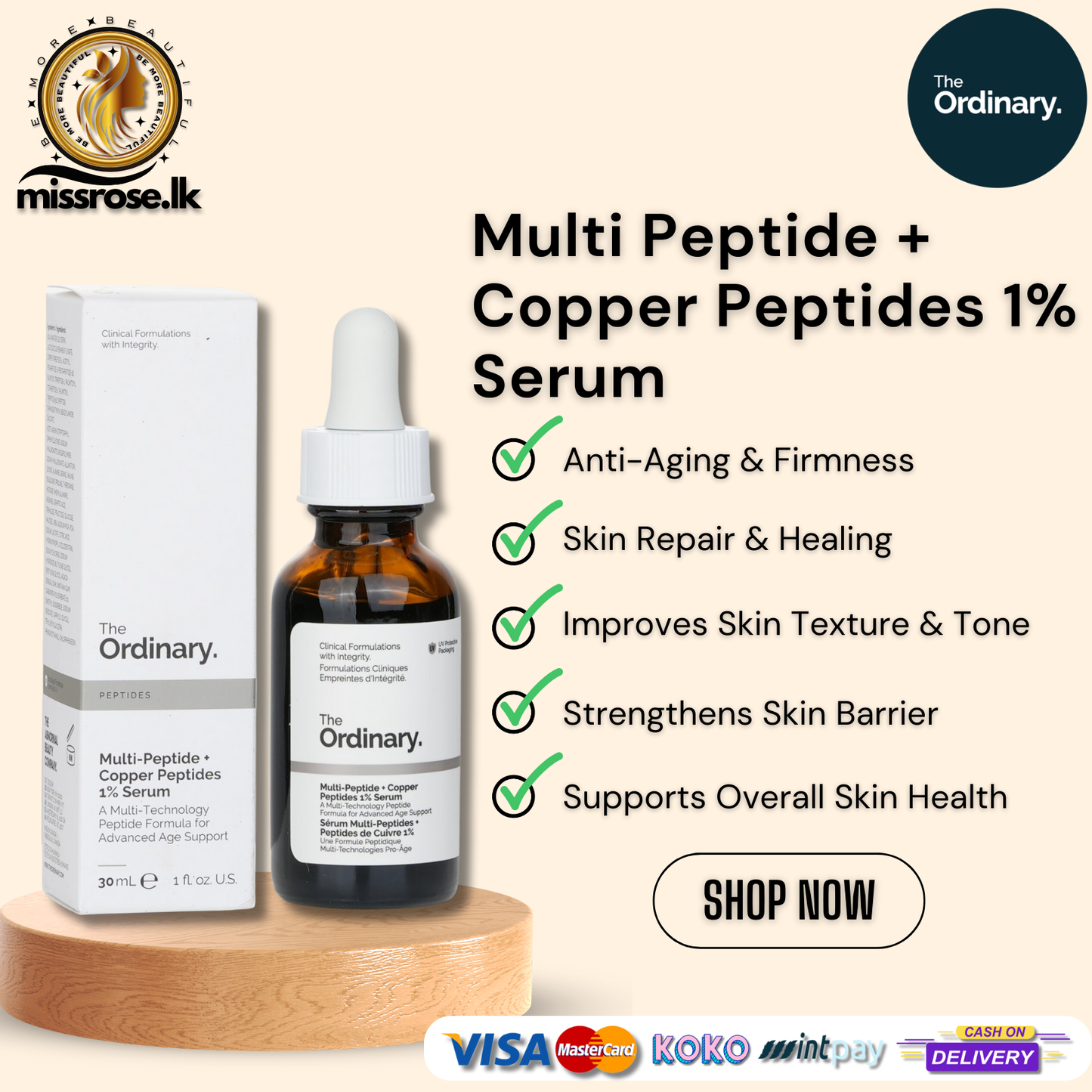 The Ordinary Multi-Peptide + Copper Peptides 1% Serum