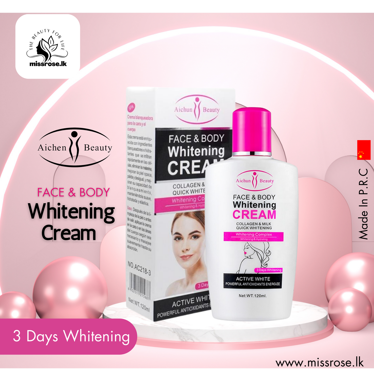 Aichun Beauty Face And Body Whitening Cream - missrose.lk