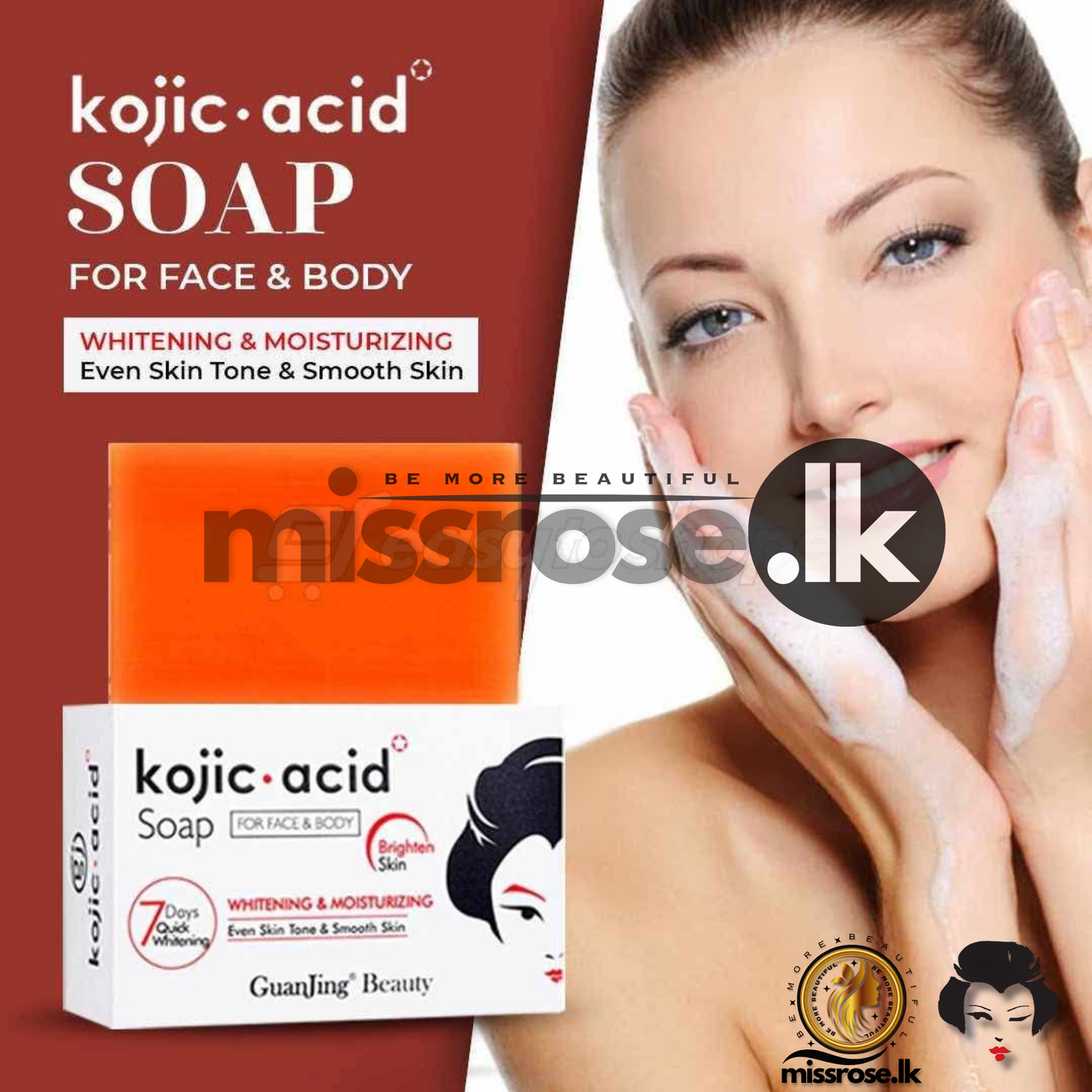 Kojic Acid Skin Care Set 3pc For Whitening Brightening Anti Aging
