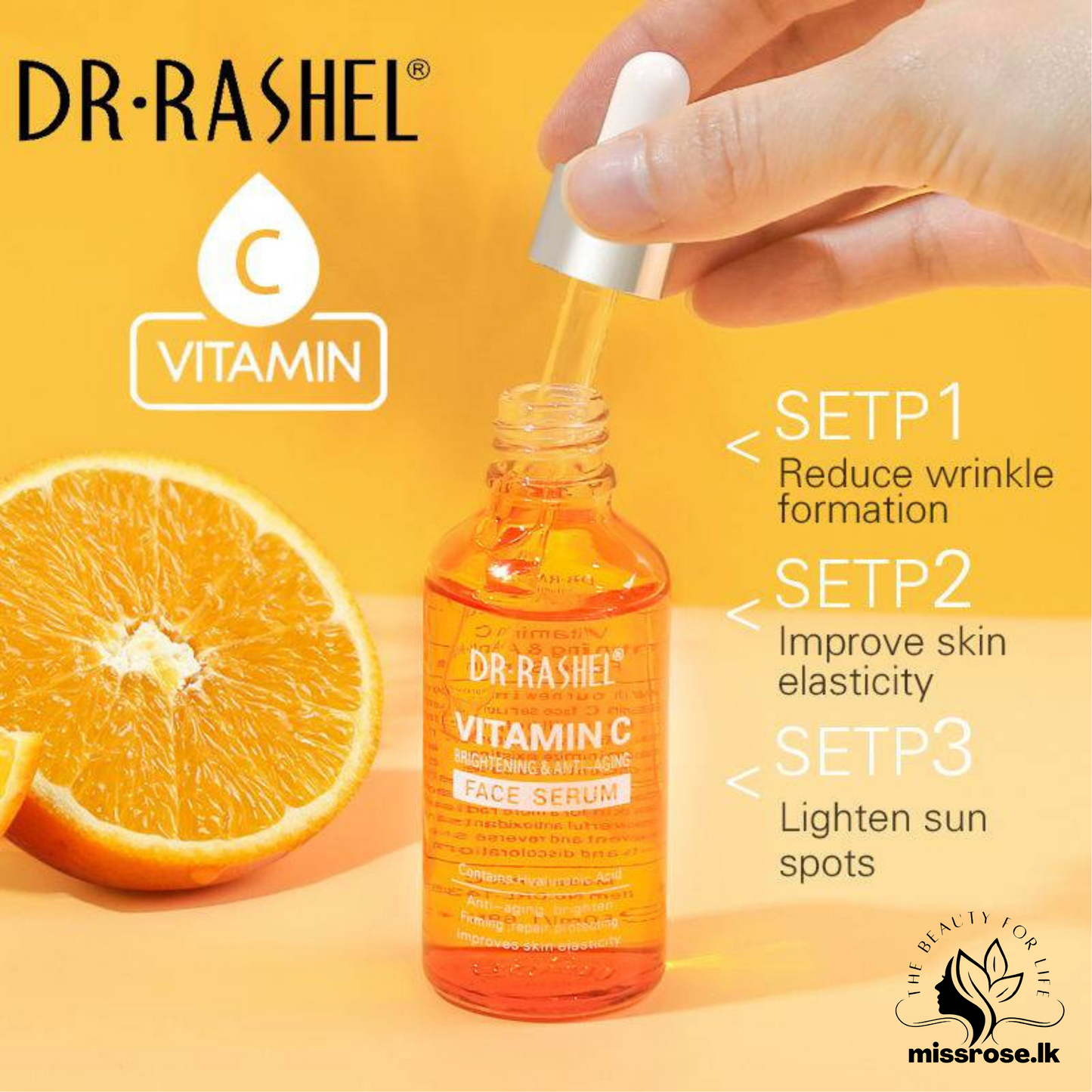 Dr.Rashel Vitamin C Brightening & Anti Aging Face Serum - 50ml - missrose.lk