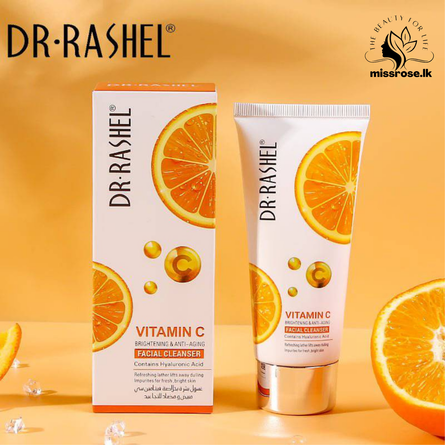 Dr.Rashel Vitamin C Brightening Facial Cleanser With Hyaluronic Acid - 80ml - missrose.lk