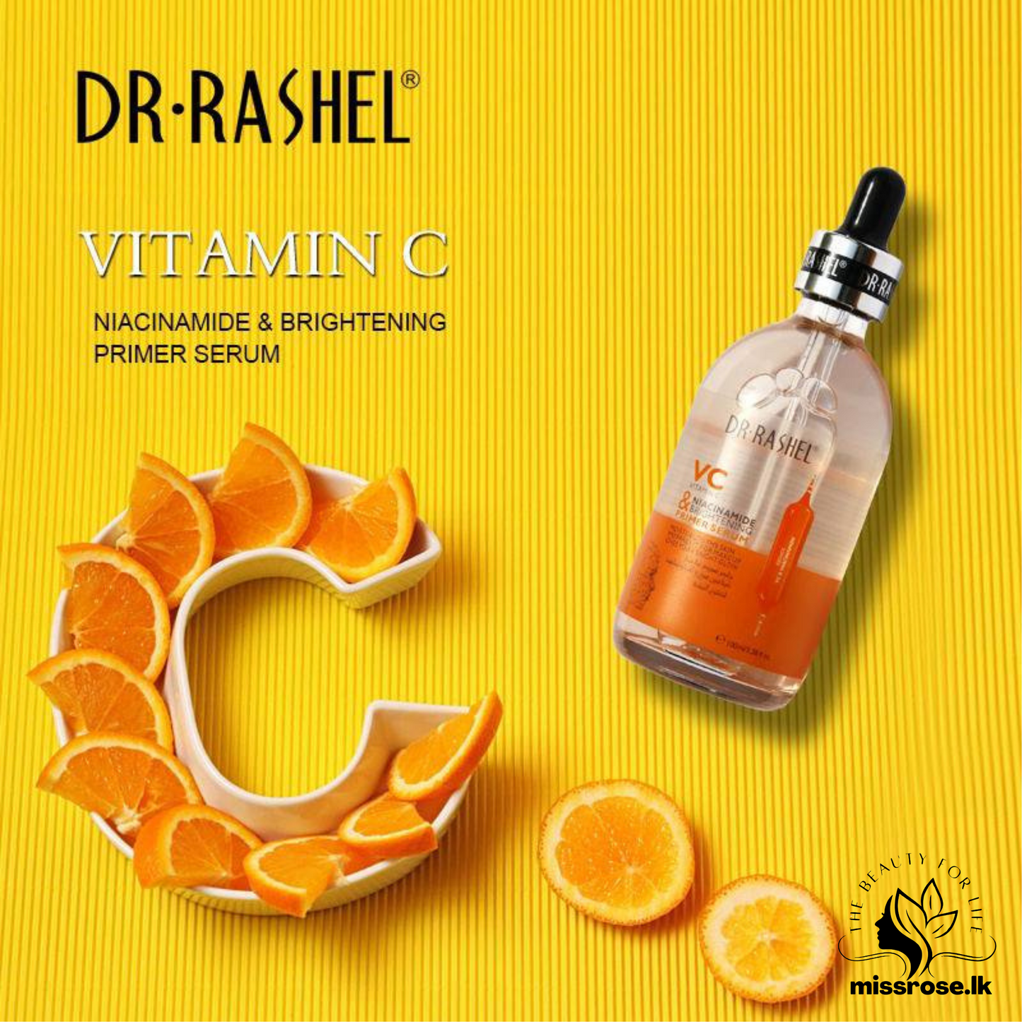 Dr.Rashel Vitamin C Niacinamide & Brightening Primer Serum - 100ml - missrose.lk