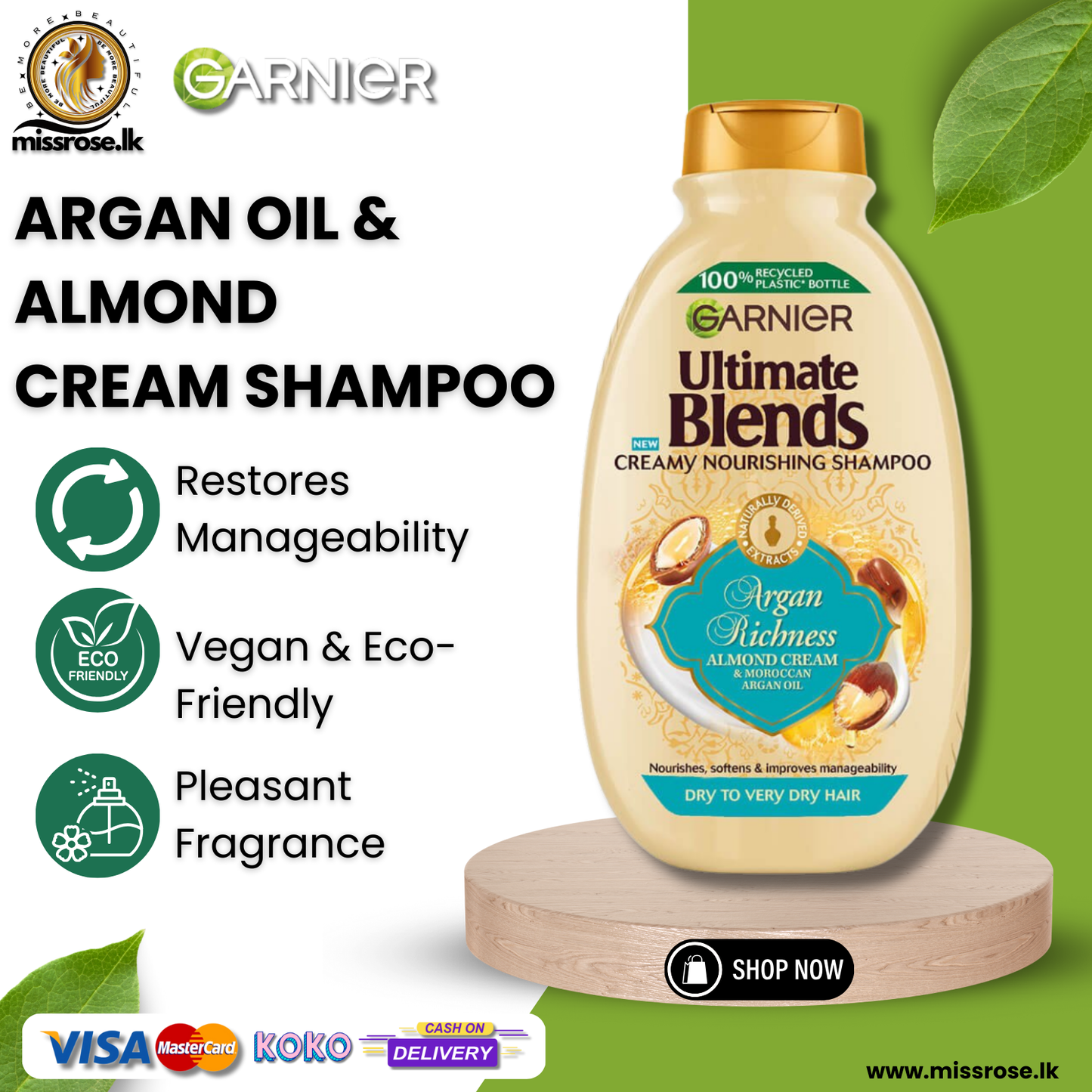 Garnier Argan Oil & Almond Cream Shampoo