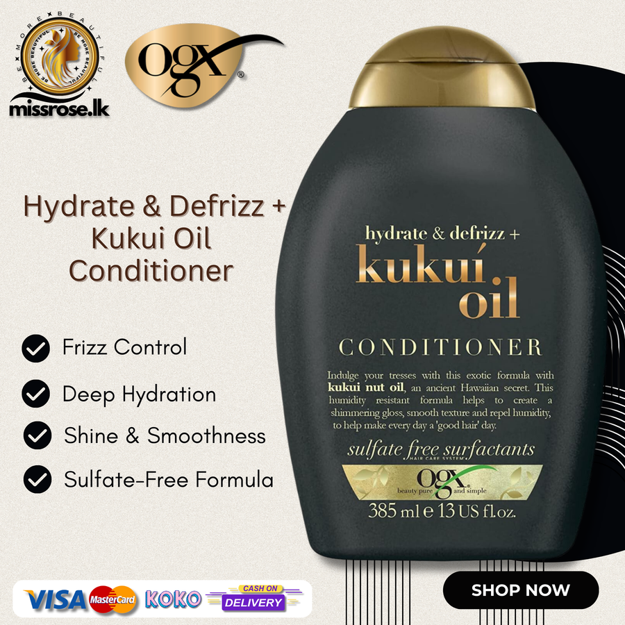 OGX Kukui Oil Conditioner for Frizzy Hair, 385ml