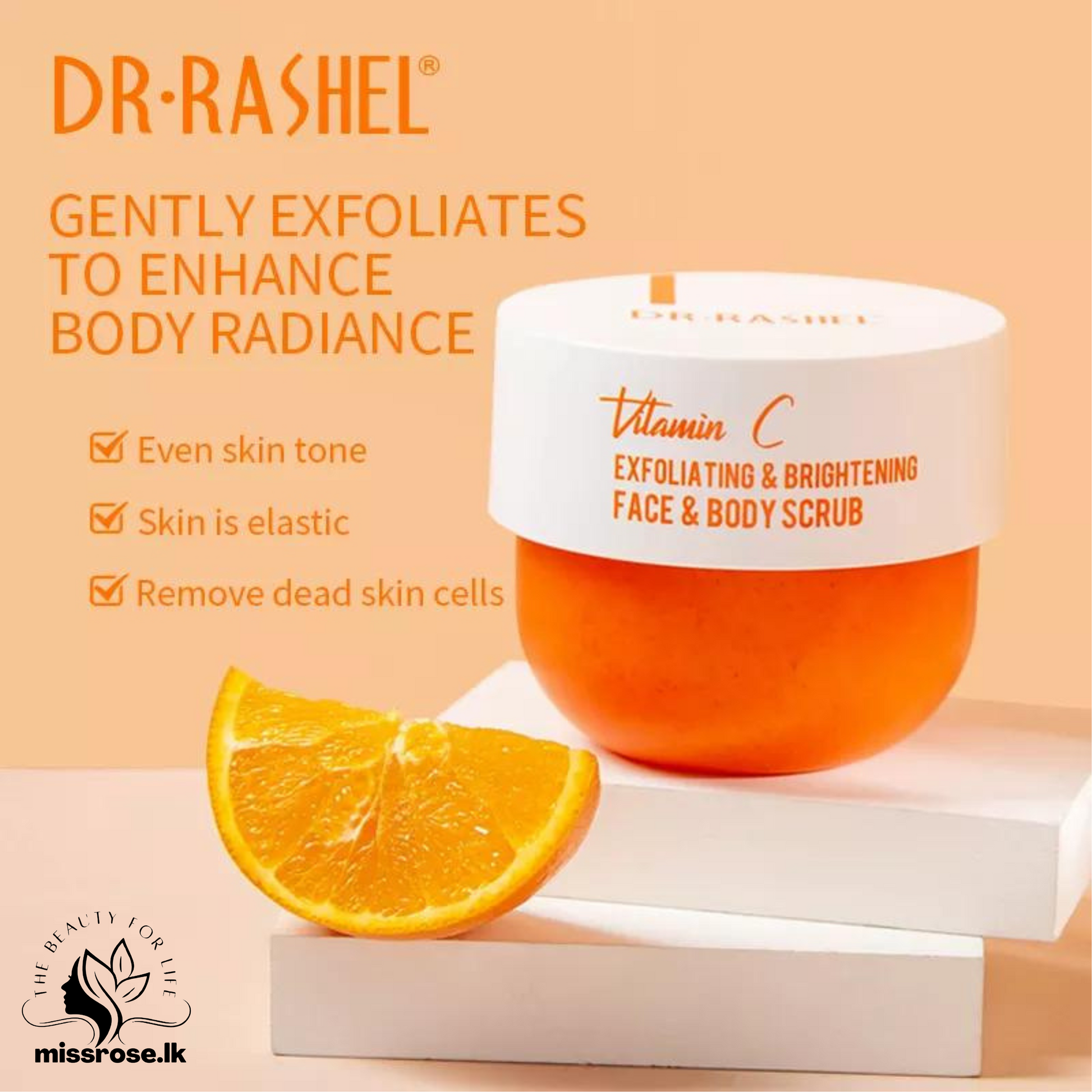 Dr. Rashel Vitamin C Exfoliating & Brightening Face & Body Scrub - missrose.lk